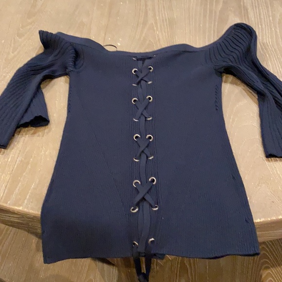 Never worn Intermix top with lace up back detail. - Picture 2 of 2